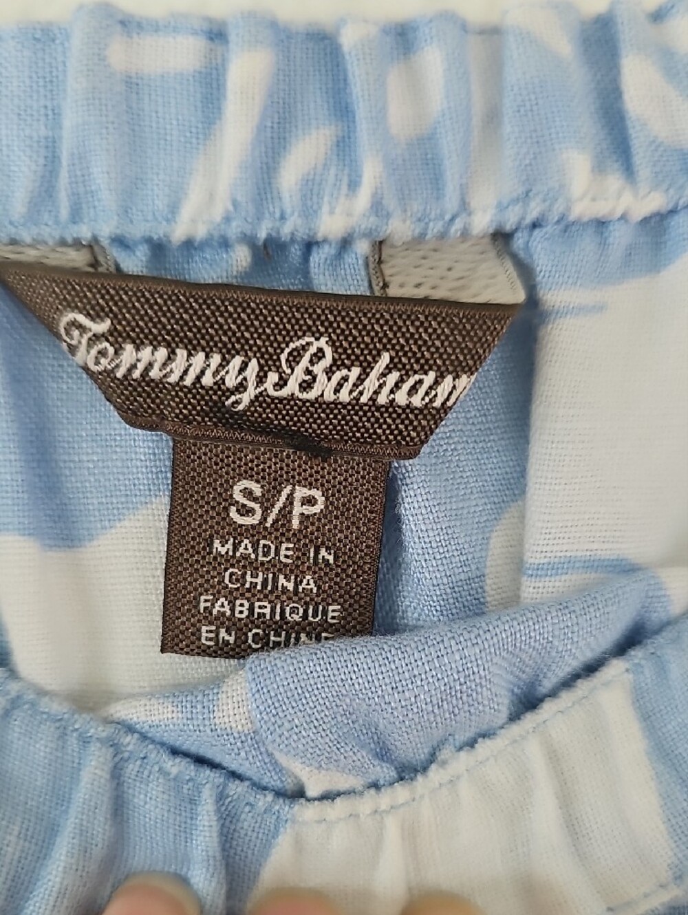 Tommy Bahama Blue White Tropical Palm Rio Linen Ruffle Tiered Midi Skirt - Picture 3 of 7